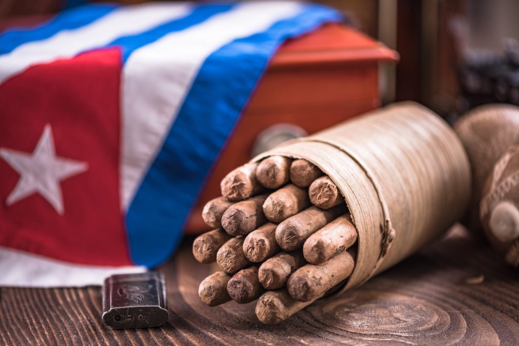 Bunch of handmade Cuban cigars
